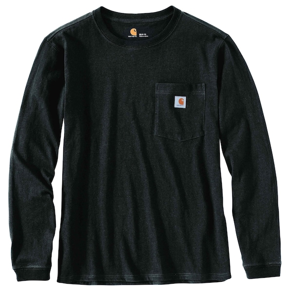 Carhartt Women's TK0126 W LseFit HW LS Pkt Tshrt M REG Long Sleeve Loose Black TK0126-W / 103244-001MREG - main